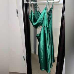 WhiteFox Boutique Satin Green Dress